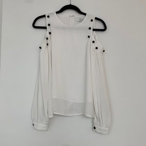 DO+BE cold shoulder too with black button accents